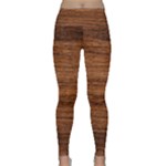 Brown Wooden Texture Lightweight Velour Classic Yoga Leggings