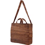 Brown Wooden Texture Square Shoulder Tote Bag