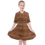 Brown Wooden Texture Kids  All Frills Chiffon Dress