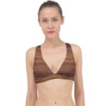 Brown Wooden Texture Classic Banded Bikini Top