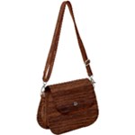 Brown Wooden Texture Saddle Handbag