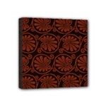 Brown Floral Pattern Floral Greek Ornaments Mini Canvas 4  x 4  (Stretched)