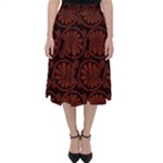 Brown Floral Pattern Floral Greek Ornaments Classic Midi Skirt