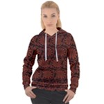 Brown Floral Pattern Floral Greek Ornaments Women s Overhead Hoodie