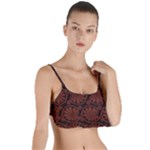 Brown Floral Pattern Floral Greek Ornaments Layered Top Bikini Top 