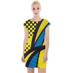Colorful Abstract Background Art Cap Sleeve Bodycon Dress