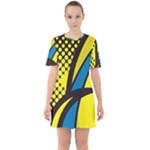 Colorful Abstract Background Art Sixties Short Sleeve Mini Dress