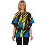 Colorful Abstract Background Art Women s Batwing Button Up Shirt