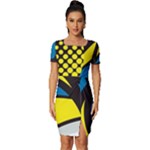 Colorful Abstract Background Art Fitted Knot Split End Bodycon Dress