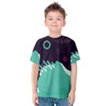 Colorful Background, Material Design, Geometric Shapes Kids  Cotton T-Shirt