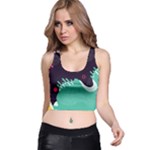 Colorful Background, Material Design, Geometric Shapes Racer Back Crop Top