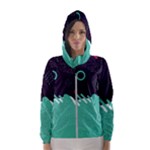 Colorful Background, Material Design, Geometric Shapes Women s Hooded Windbreaker
