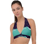 Colorful Background, Material Design, Geometric Shapes Halter Plunge Bikini Top