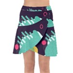 Colorful Background, Material Design, Geometric Shapes Wrap Front Skirt