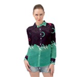 Colorful Background, Material Design, Geometric Shapes Long Sleeve Chiffon Shirt