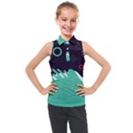 Colorful Background, Material Design, Geometric Shapes Kids  Sleeveless Polo T-Shirt