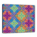 Colorful Floral Ornament, Floral Patterns Canvas 24  x 20  (Stretched)