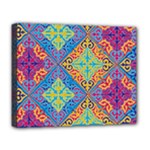 Colorful Floral Ornament, Floral Patterns Deluxe Canvas 20  x 16  (Stretched)