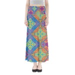 Colorful Floral Ornament, Floral Patterns Full Length Maxi Skirt