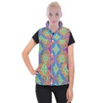 Colorful Floral Ornament, Floral Patterns Women s Button Up Vest