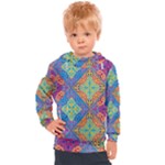 Colorful Floral Ornament, Floral Patterns Kids  Hooded Pullover