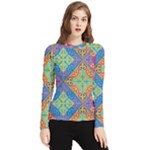 Colorful Floral Ornament, Floral Patterns Women s Long Sleeve Rash Guard