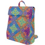 Colorful Floral Ornament, Floral Patterns Flap Top Backpack