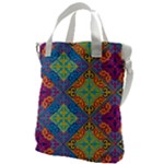 Colorful Floral Ornament, Floral Patterns Canvas Messenger Bag