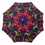 Colorful Floral Patterns, Abstract Floral Background Straight Umbrellas