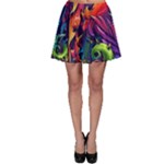 Colorful Floral Patterns, Abstract Floral Background Skater Skirt