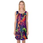 Colorful Floral Patterns, Abstract Floral Background Sleeveless Satin Nightdress