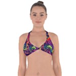 Colorful Floral Patterns, Abstract Floral Background Halter Neck Bikini Top