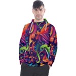Colorful Floral Patterns, Abstract Floral Background Men s Pullover Hoodie