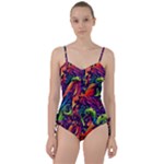 Colorful Floral Patterns, Abstract Floral Background Sweetheart Tankini Set