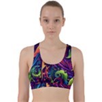 Colorful Floral Patterns, Abstract Floral Background Back Weave Sports Bra