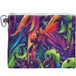 Colorful Floral Patterns, Abstract Floral Background Canvas Cosmetic Bag (XXXL)