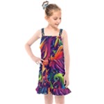 Colorful Floral Patterns, Abstract Floral Background Kids  Overall Dress