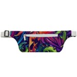 Colorful Floral Patterns, Abstract Floral Background Active Waist Bag