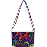 Colorful Floral Patterns, Abstract Floral Background Double Gusset Crossbody Bag