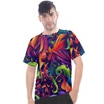 Colorful Floral Patterns, Abstract Floral Background Men s Sport Top