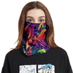 Colorful Floral Patterns, Abstract Floral Background Face Covering Bandana (Two Sides)