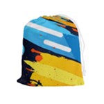 Colorful Paint Strokes Drawstring Pouch (XL)