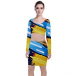 Colorful Paint Strokes Top and Skirt Sets