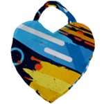 Colorful Paint Strokes Giant Heart Shaped Tote