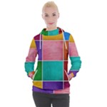 Colorful Squares, Abstract, Art, Background Women s Hooded Pullover