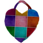 Colorful Squares, Abstract, Art, Background Giant Heart Shaped Tote