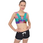Colorful Squares, Abstract, Art, Background V-Back Sports Bra