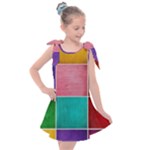 Colorful Squares, Abstract, Art, Background Kids  Tie Up Tunic Dress