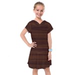 Dark Brown Wood Texture, Cherry Wood Texture, Wooden Kids  Drop Waist Dress