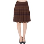 Dark Brown Wood Texture, Cherry Wood Texture, Wooden Velvet High Waist Skirt